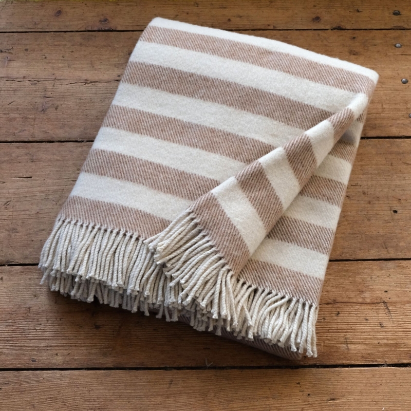 Large beige striped