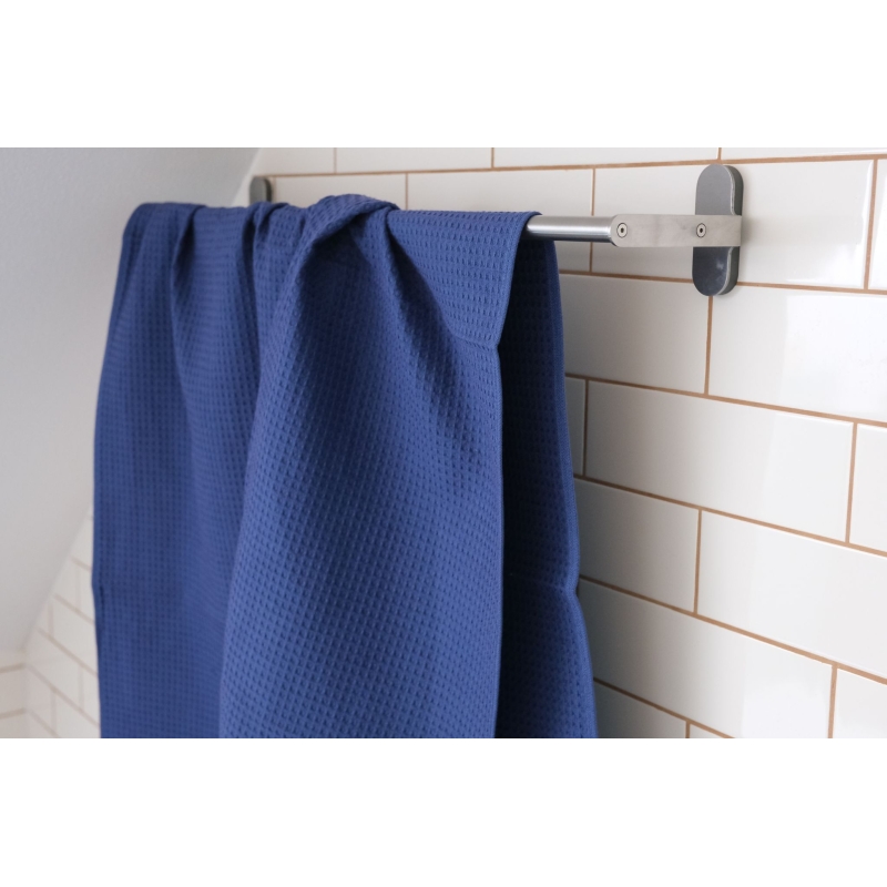 Serviette de bain en lin bleu