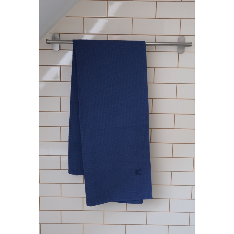 Handtuch aus blauem Leinen
