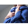 Handtuch aus blauem Leinen