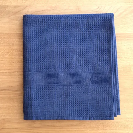 Toalla de lino azul