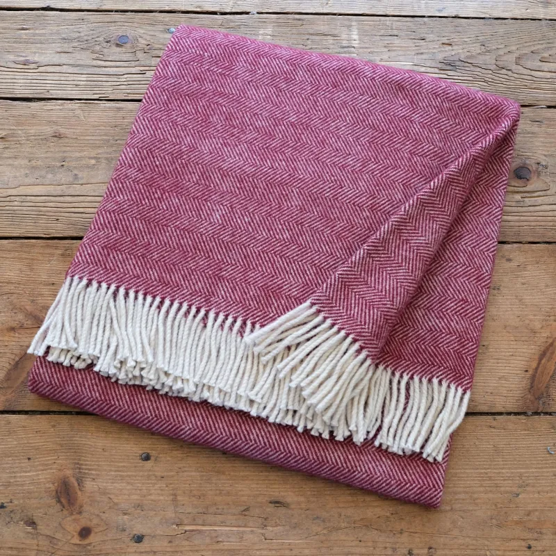 Couverture en laine bourguignonne - chevrons