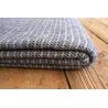 Grande couverture en laine à rayures bleues