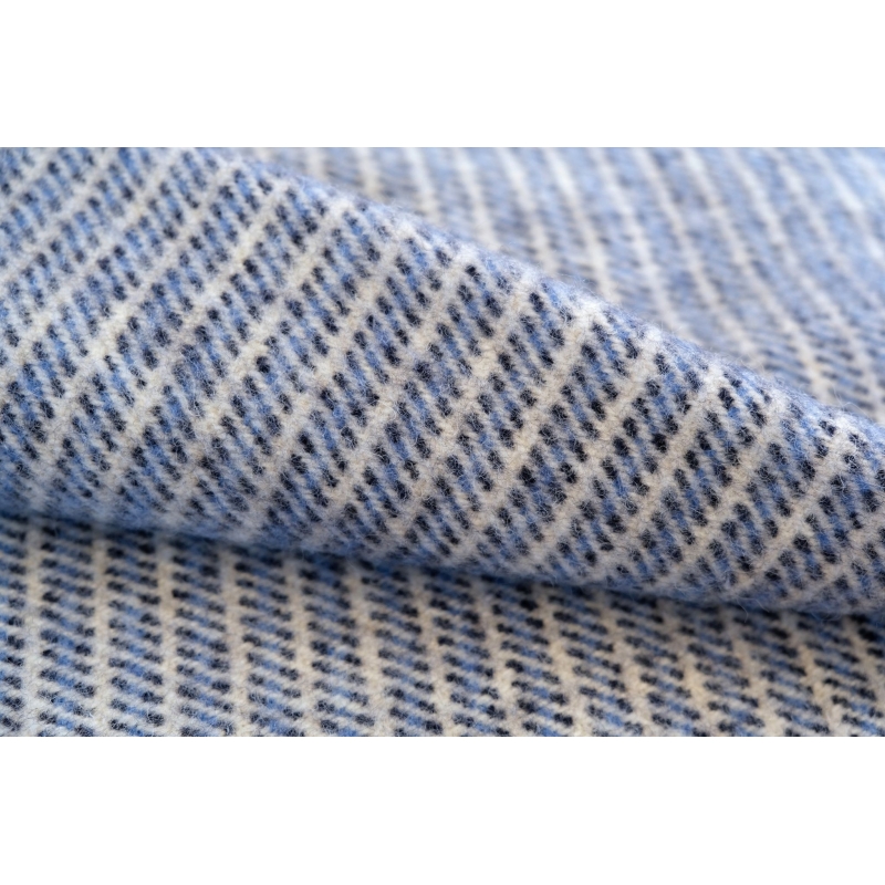Grande couverture en laine à rayures bleues